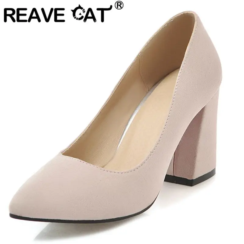 REAVE القط بيع العلامة التجارية النساء الصنادل اللمحة تو 11 سنتيمتر كعب عالي مكتنز 4 سنتيمتر منصة قطيع الجلد المدبوغ الانزلاق على البغال حجم كبير 32 41 42 43