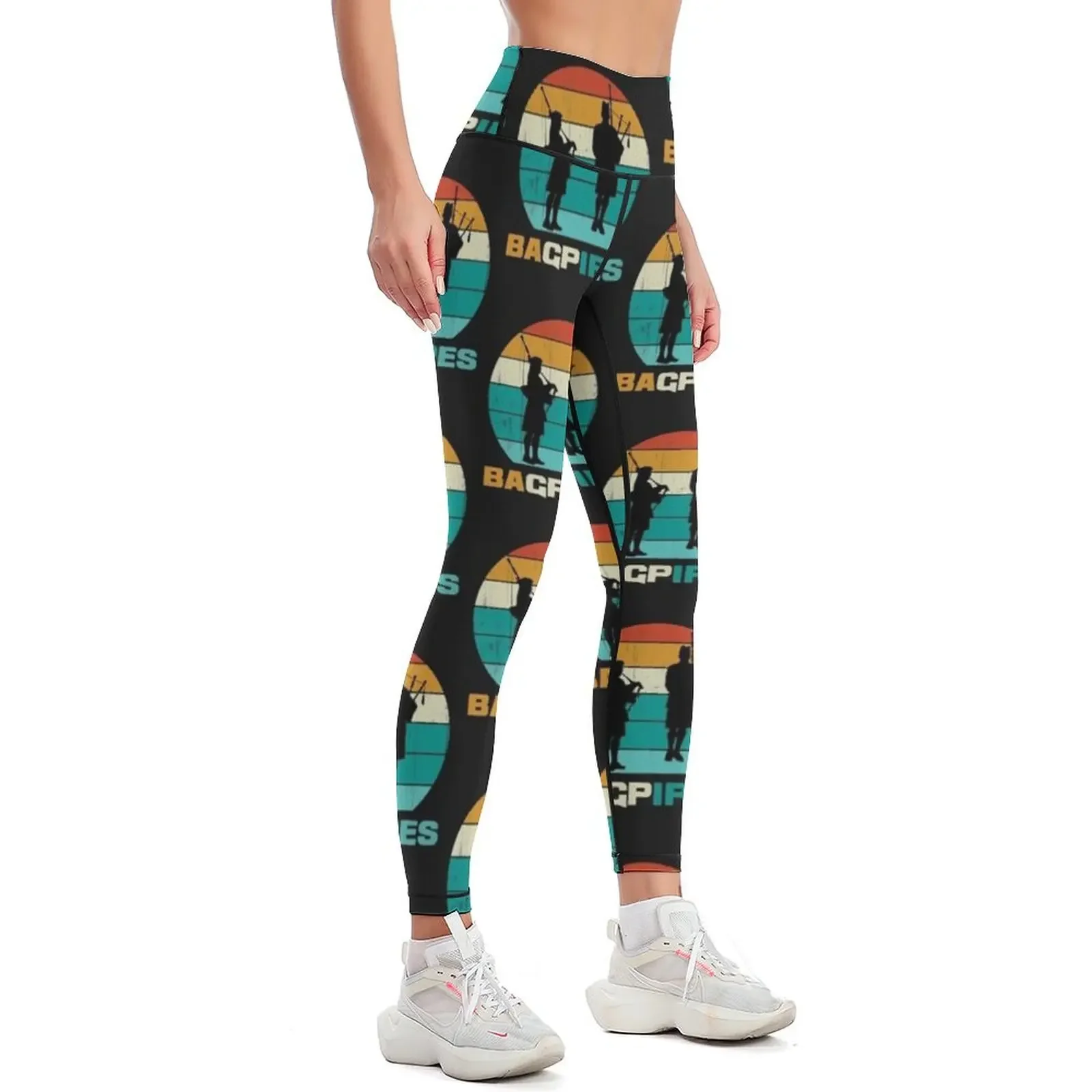 Vintage Retro Bagpipes: Best Funny Gift for Bagpipes Lovers Leggings high waist Sweatpants jogging pants Womens Leggings