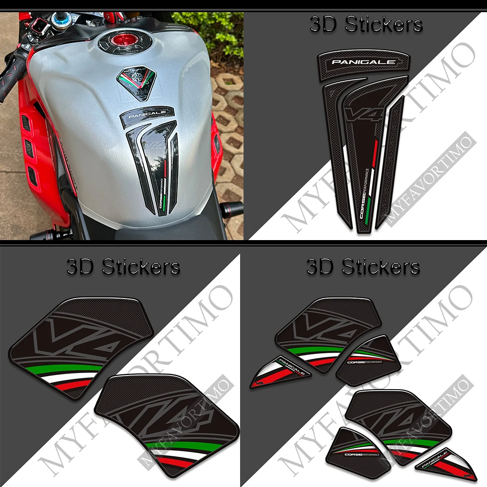 Motorcycle 3D Stickers Decals Tank Pad Grips Knee Kit Gas Fuel Oil Protector For Ducati PANIGALE V4 S R V4R SP 1100