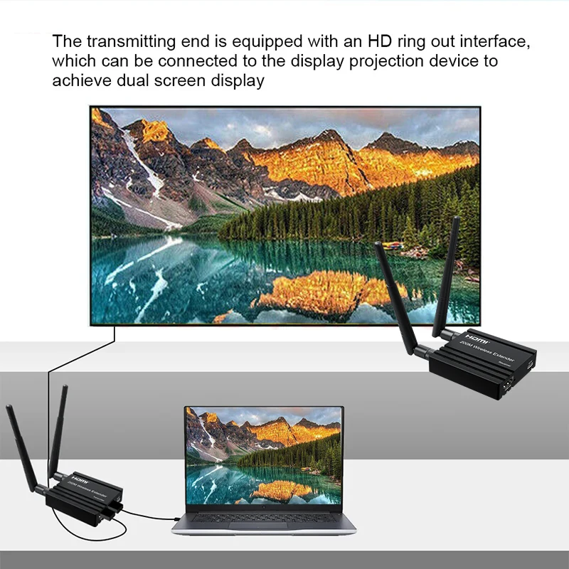 200m Wireless Wifi Adapter Video Transmitter Receiver HDMI Extender 1x4 1 To 2 3 4 for PS4 DVD Camera Computer PC To TV Monitor