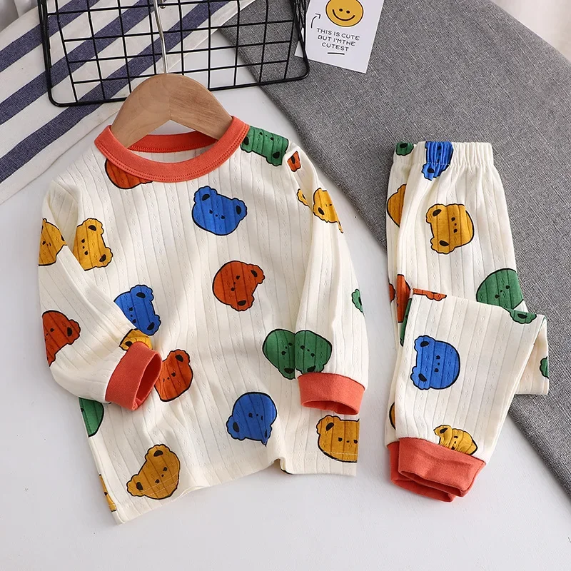 Children's Clothing Sets Cartoon Animal Print Leisure Wear Pajamas Toddler Clothes Baby Girl Outfit Set for 1-8years Kids Clothe