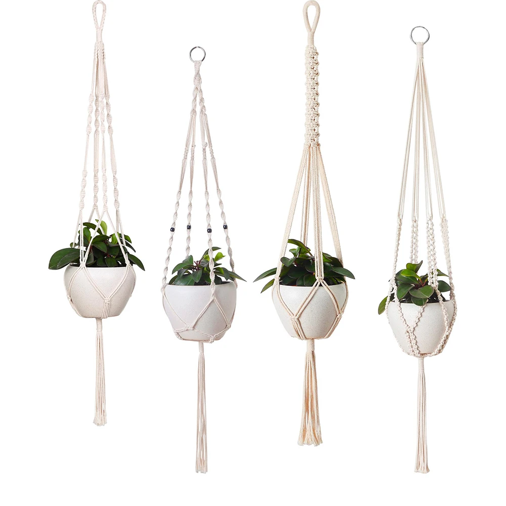 Macramé colgador  plantas, cestas, soporte para macetas, balcón, colgante  pared, coración  macetero, cuerda  elevació