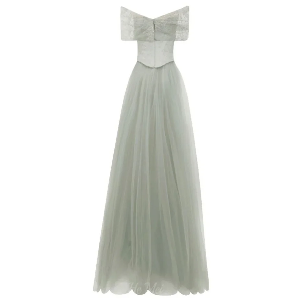 맞춤형 빈티지 프롬 드레스 튤 오프숄더 이브닝 드레스 일루전 크리스탈 A라인 파티 가운 웨딩드레스