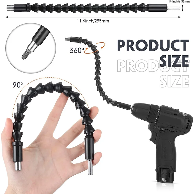 Imagem -03 - Conjunto de Extensão de Broca Flexível Hex Bendable 105 Ângulo Direito 90 Ângulo Direito 14 Pcs