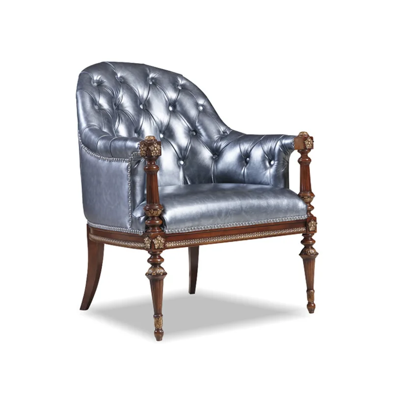 

European leisure Italian single sofa chair leather art chair leisure lunch coffee chair furniture