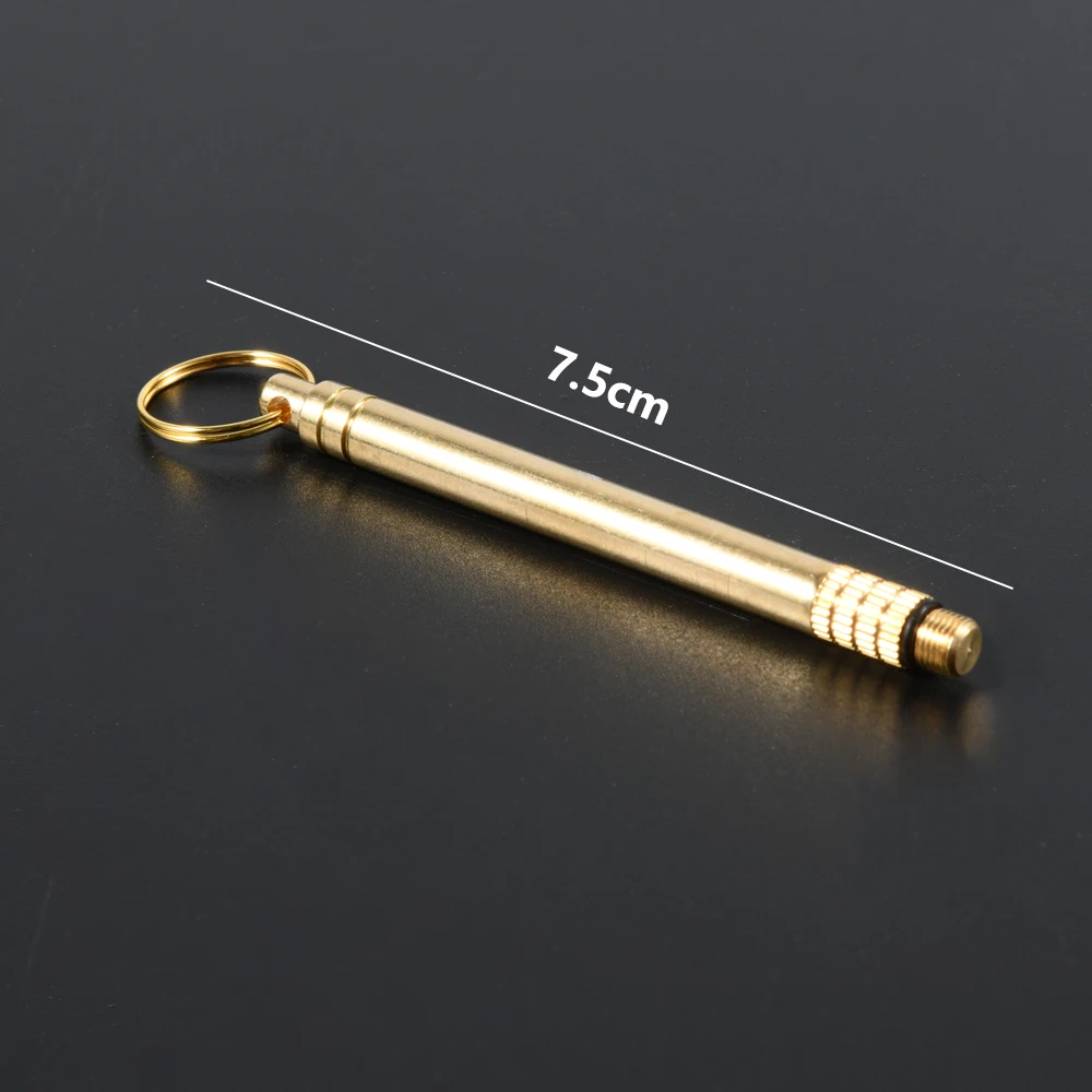 1PC Creative Brass Titanium Alloy Toothpick Portable Multi-function Toothpick Bottle Fruit Fork Camping Tool Toothpick Tube