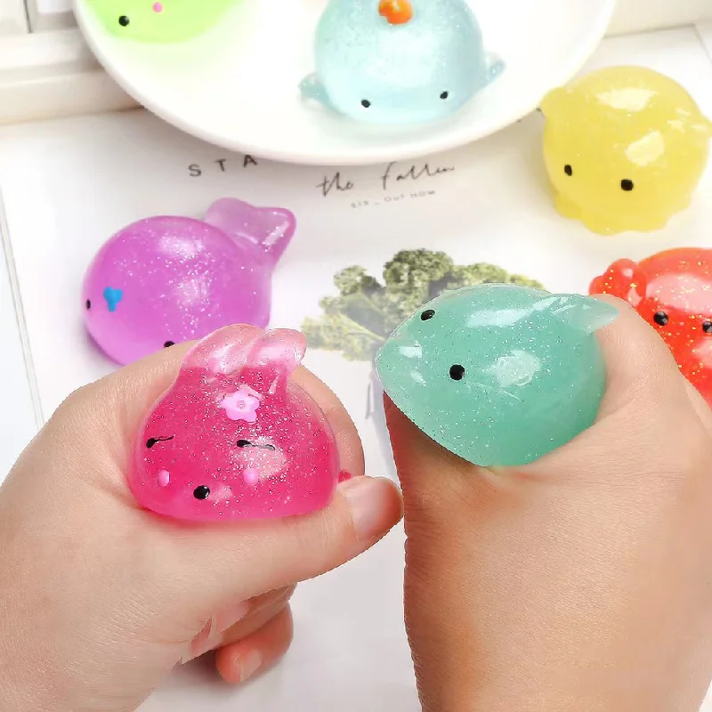 

1/4/6/8 Pcs Large Size Transparent Cute Animal kawaii Sticky Soft Cute Sensory Anti Stress Squeeze Toy Stress Relief Kids Gift