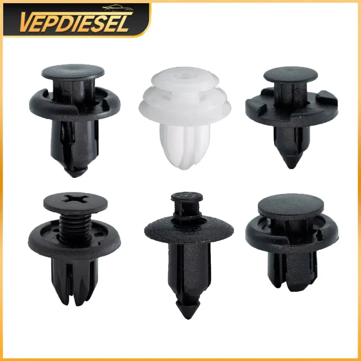 

180Pcs Auto Fastener Clip Kit Car Body Push Pin Rivet 6 kinds for Honda Civic Accord Car Clips Trim Clips Bumper Fender Retainer
