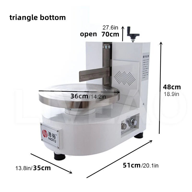 LIVEAO Round Cake Spreading Coating Filling Machine Bread Cream Decoration Spreader Smoothing Maker