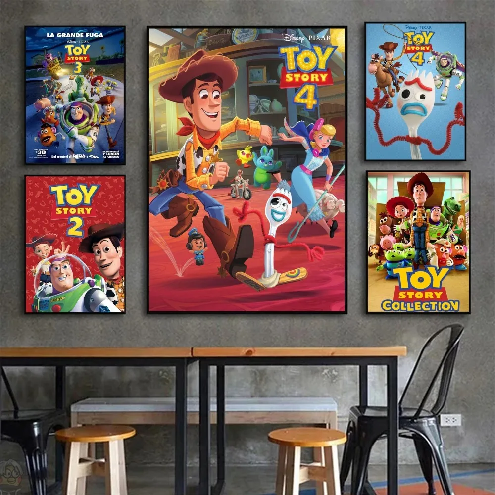 1PC Disney Toy Story Poster Stickers Art Wall Murals Decor Game Room Decor Gifts Kawaii HD Painting Cat Cars