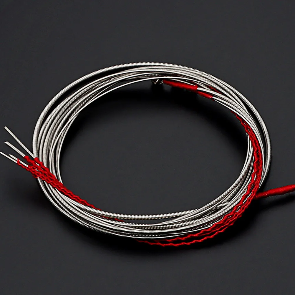 4Pcs Bass Strings Set Metal 4 String Small Ball Ends Replacement Acoustic Bass Strings for Various 4 String Basses