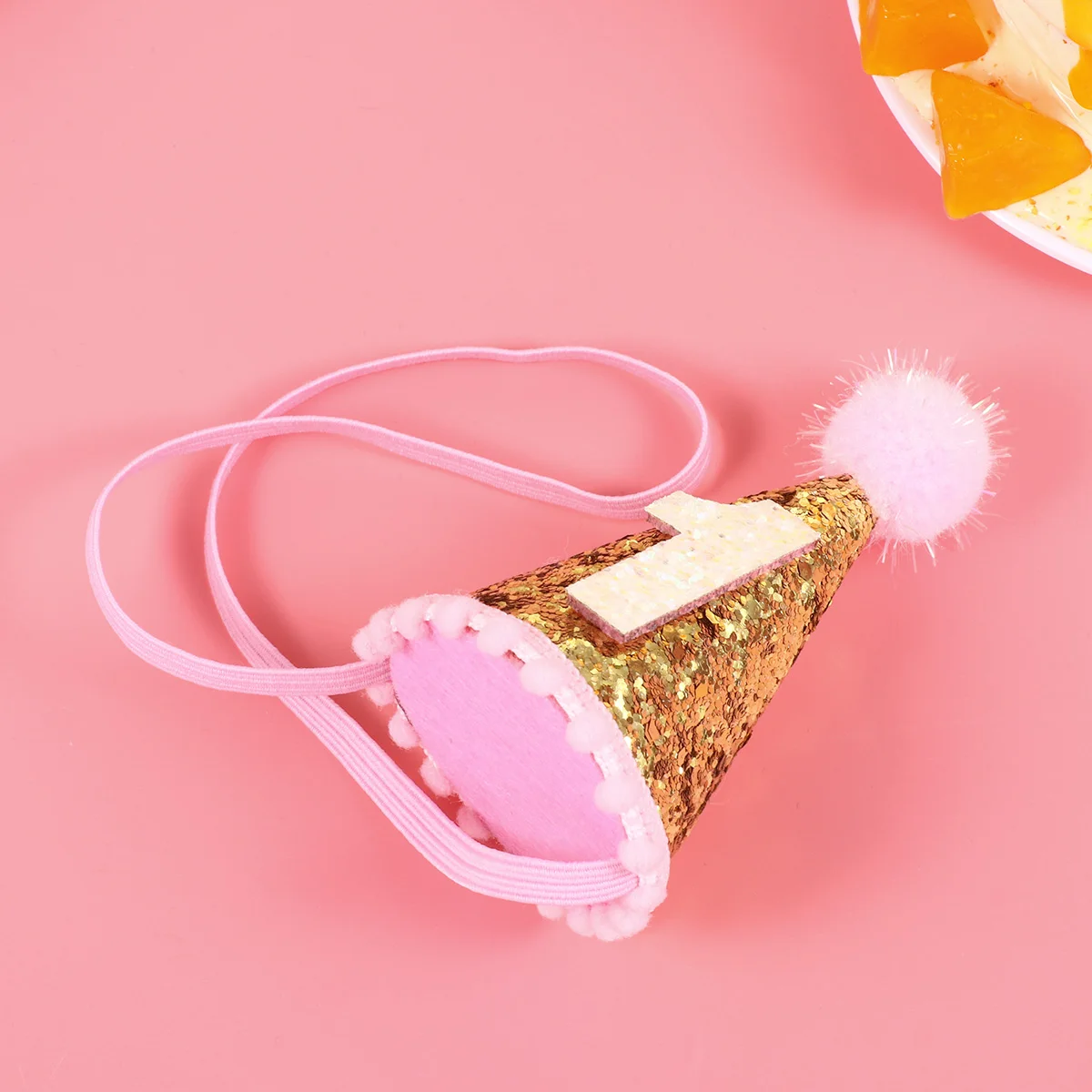 

Baby Hair Accessories Birthday Hat Party Hats for Kids Crown Hairball Children's Golden Headdress Girls