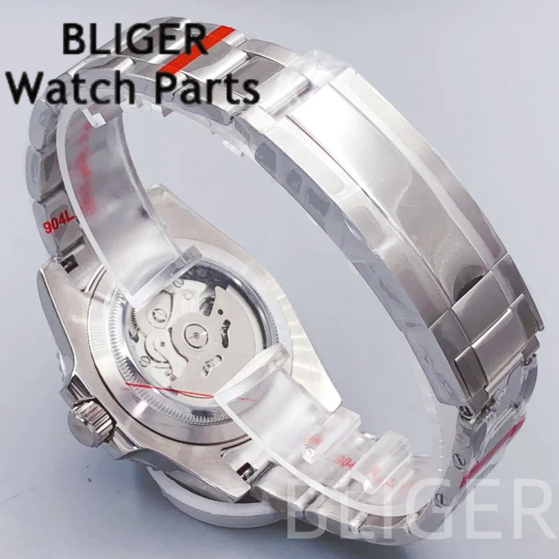 BLIGER 40 مللي متر أصفر GMT ساعة للرجال NH34A ساعة اليد الميكانيكية أسود أصفر السيراميك الحافة الياقوت الزجاج Lume 100 متر مقاوم للماء