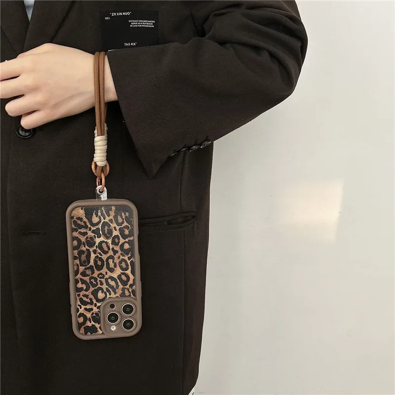 Fashion Leopard speckles Panther Phone Case for iPhone X XS XR 11 12 13 14 15 16 Pro Max Plus Shockproof silicone Cover