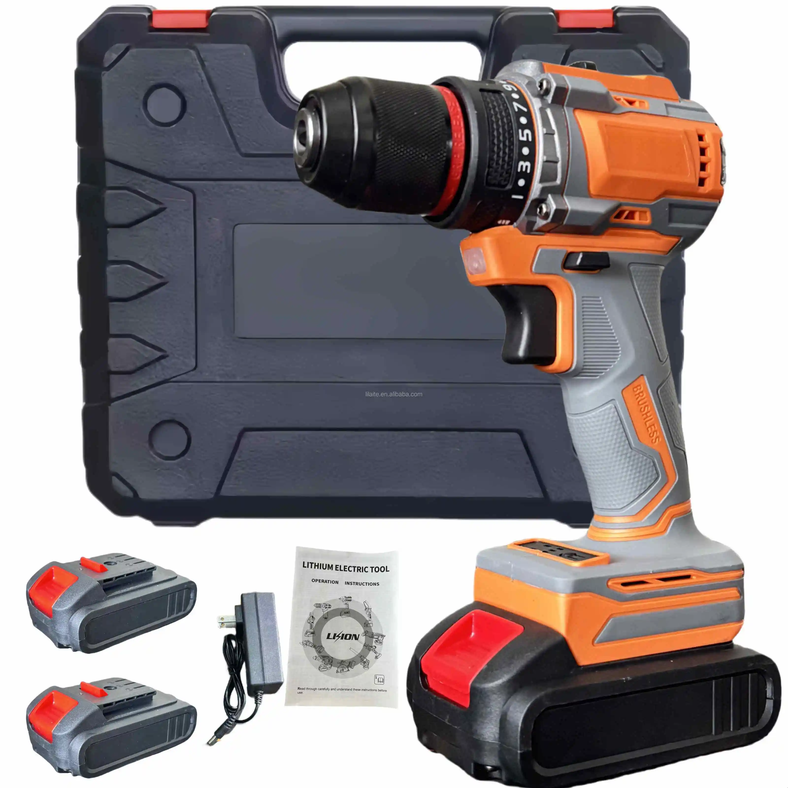 جهاز حفر كهربائي محمول باليد، مثقاب مطرقي صدمي بدون فرش، بطارية ليثيوم متغيرة السرعة، مثقاب كهربائي صغير للأداة