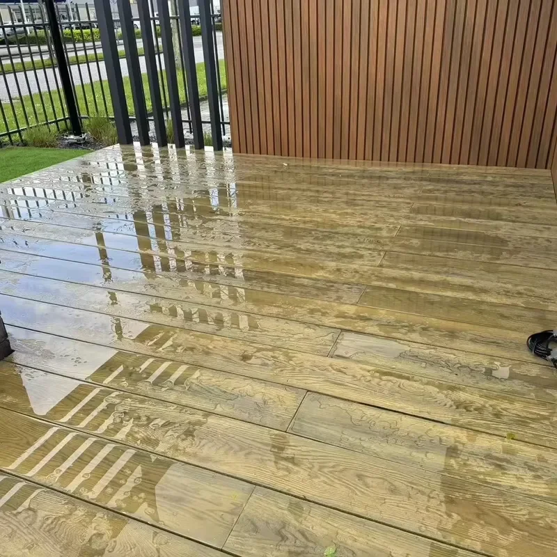 Modern Design 3D Surface Fireproof Wood Grain Textured Polyurethane Composite Flooring for Outdoor Use for Garden Terraces