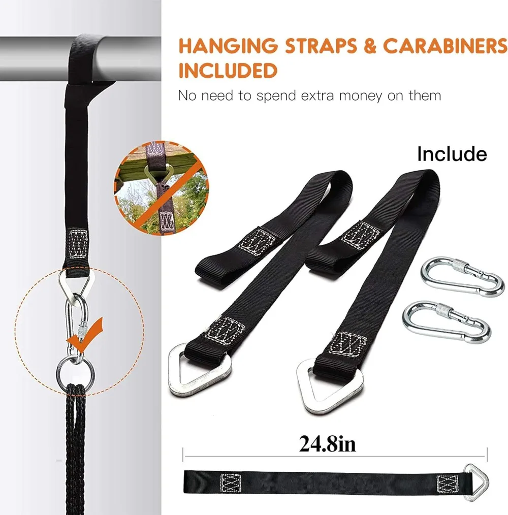 40-Zoll-Untertassen-Baumschaukel, fliegend, 900 Pfund Tragkraft, 2 zusätzliche Aufhängegurte, verstellbare mehrsträngige Seile, bunt, sicher