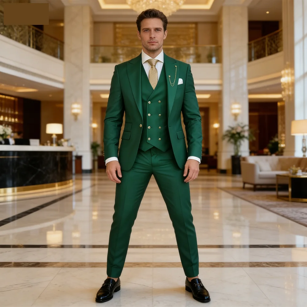 

Lindo roxo ternos masculinos único breasted lapela repicada fino ajuste plano comprimento regular 3 peças jaqueta calças colete