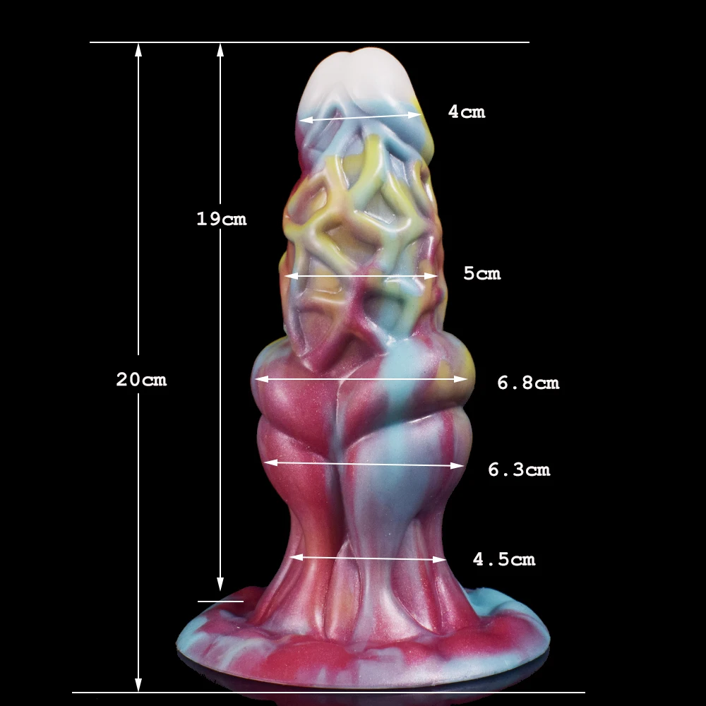 QKKQ Soft Silicone Fantasy Dildo with Strong Suction Cup Realistic Alien Penis Big Knot Butt Plug Anus Sex Toys For Men Women