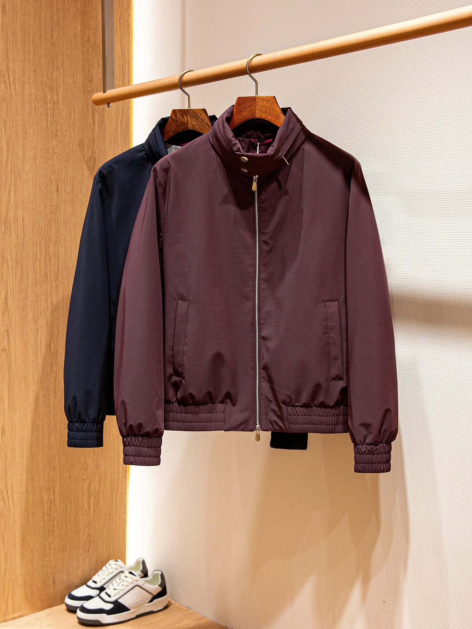 

High-density nylon waterproof fabric, men's casual stand-up jacket