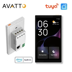 AVATTO WiFi Smart 5-inch Touch Screen,Built-in ZigBee Gateway Hub & Alexa & 2gang Switch,Tuya Scene Control Panel