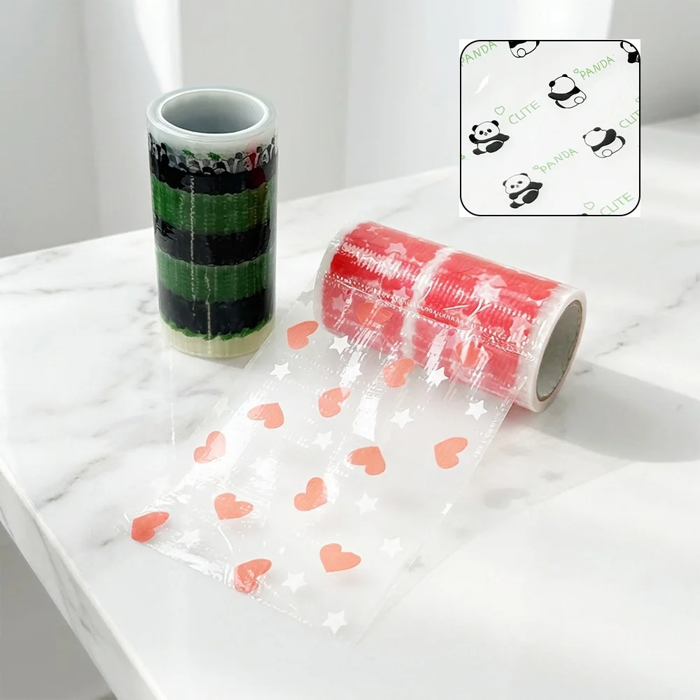 2 Roll Disposable Barrier Film PE Protective Isolation Film Waterproof Easy Tearing Clear Wrap Protect Tape for Dental, Tattoo