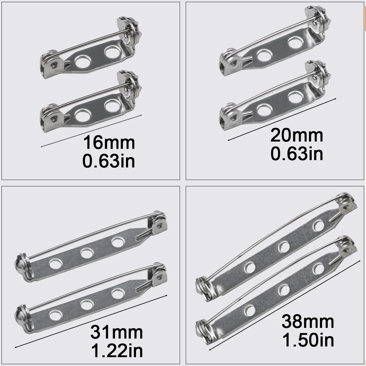 10 قطعة إبرة السلامة الفولاذ المقاوم للصدأ لصنع المجوهرات Charms سوار قلادة ياردروب المفاتيح DIY بها بنفسك اكسسوارات 16/20/31/38 مللي متر #5