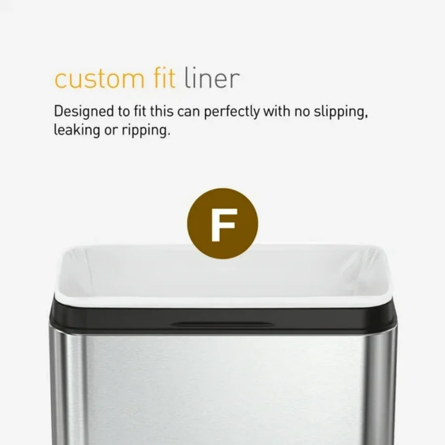 F Custom Fit Drawstring Trash Bags in Dispenser Packs, 100 Count, 25-30 Liter / 6.6-8 Gallon, White