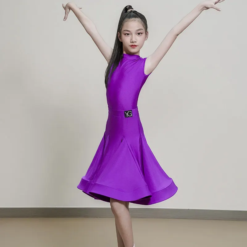 Girls Professional Latin Dance Competition Costume Cha Cha Rumba Standard Stage Dancewear Set Latin Dance Dress Girl Dance Wear