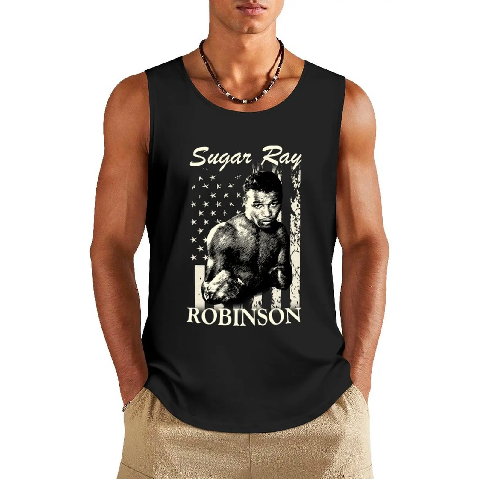 Sugar Ray Robinson Tank Top Men's sleeveless t-shirt Men's gym t-shirt