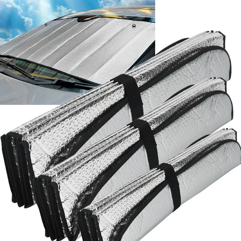 Foldable Universal Car Windscreen Sunshade Cover Sun UV Protection Lightable Sun Visor Covers Car Windscreen Sun Shade