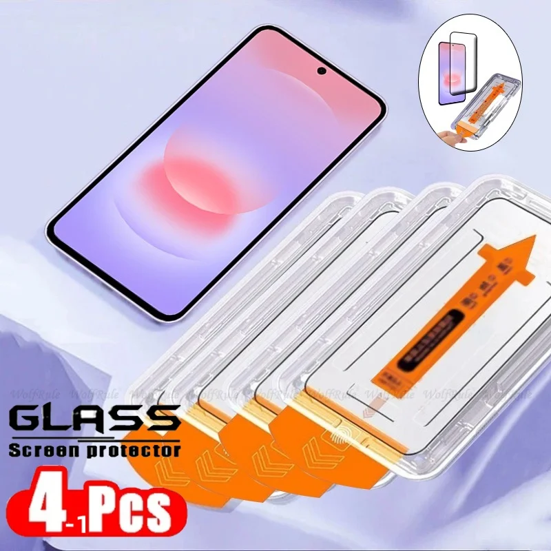 4/3/2/1 Stück für Samsung A37 Glas Samsung A37 gehärtetes Glas Vollständige Abdeckung Kleber Staubfrei Handy-Displayschutz Samsung Galaxy A37