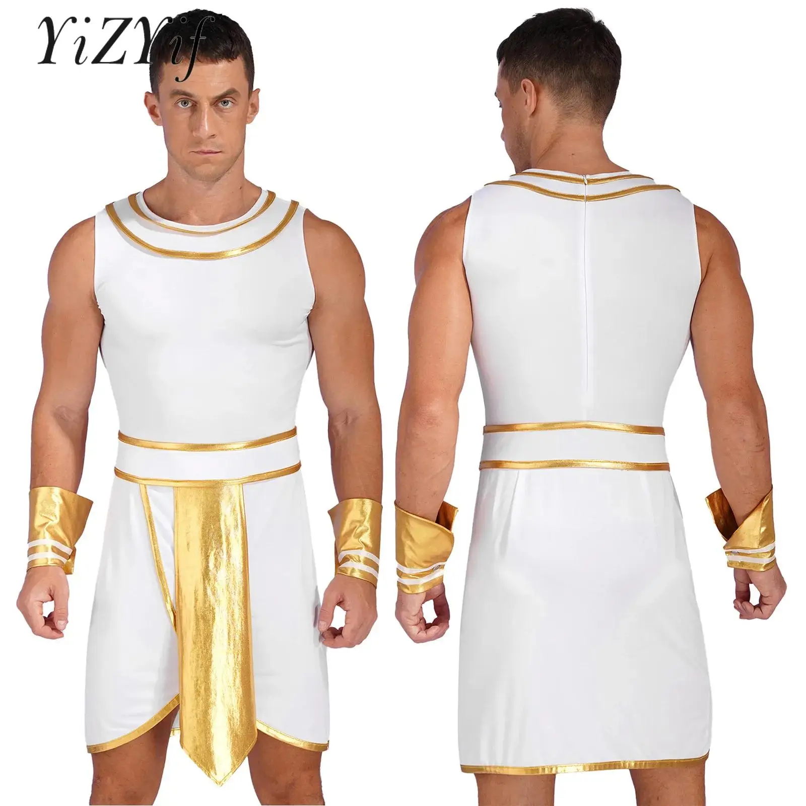 Costume de Dieu Grec Toge pour Hommes, Robe de Barrage Romain, Cospay d'Halloween, Masade de ix