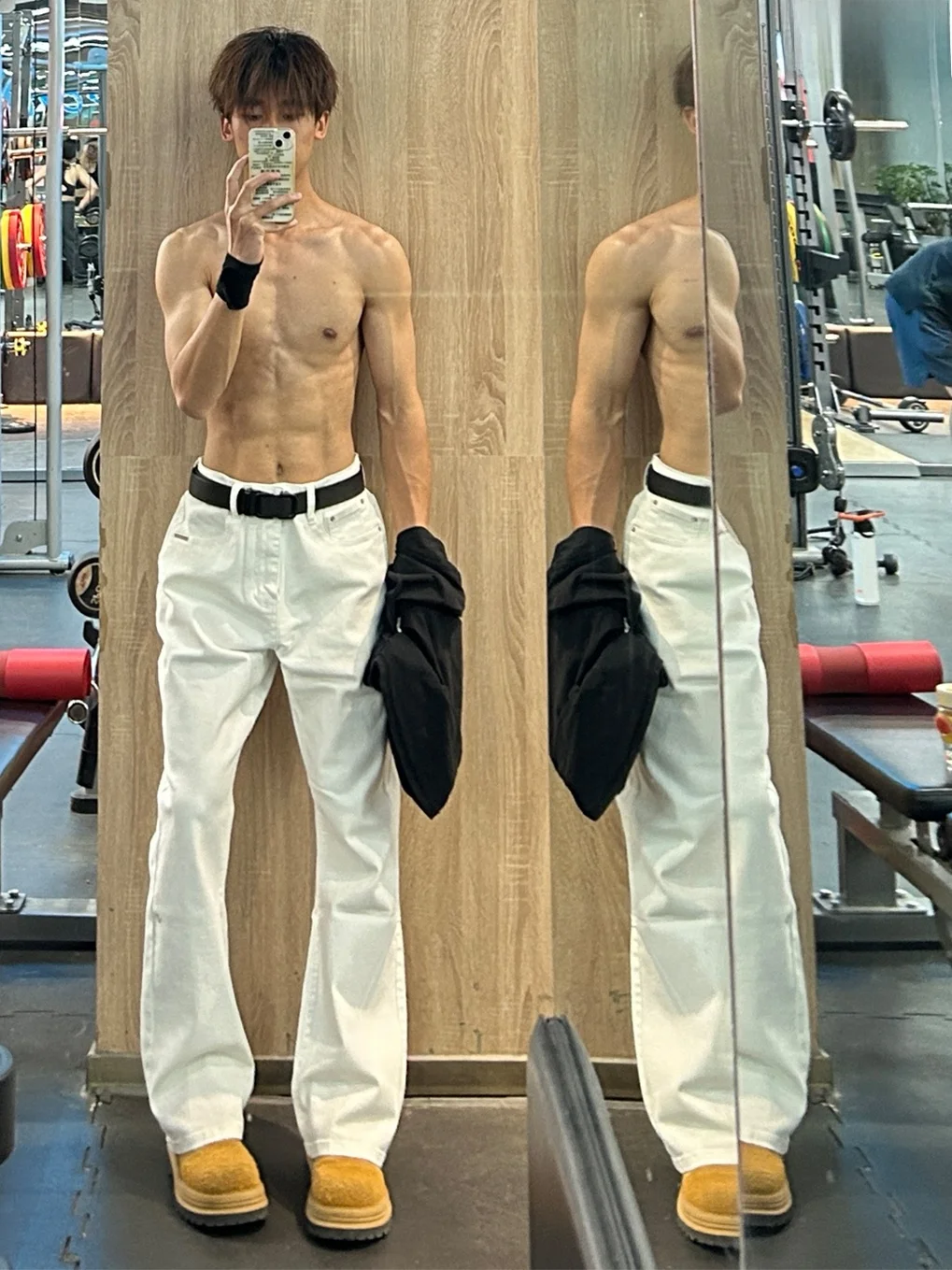 

Мужские белые джинсы Cleanfit с флисовой подкладкой, средней посадкой, прямые, зауженные, в стиле High Street, американский зимний стиль