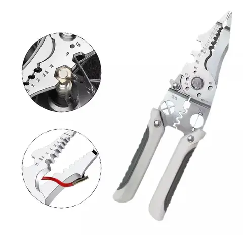 Alicate Crimpador e Decapador Universal Multifuncional para Crimpar, Decapar e Cortar Ideal para Instalações Elétricas, Automoti