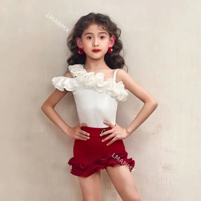 Zomer Latin danskostuums, dagelijkse optredens voor dames, danstraining, jarreteltopjes voor kinderen, rokken