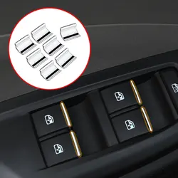7Pcs ABS Chrome Car Window Lift Button Sticker Sequins Trim for Chevrolet Cruze Malibu Trax for Opel Mokka Accessories