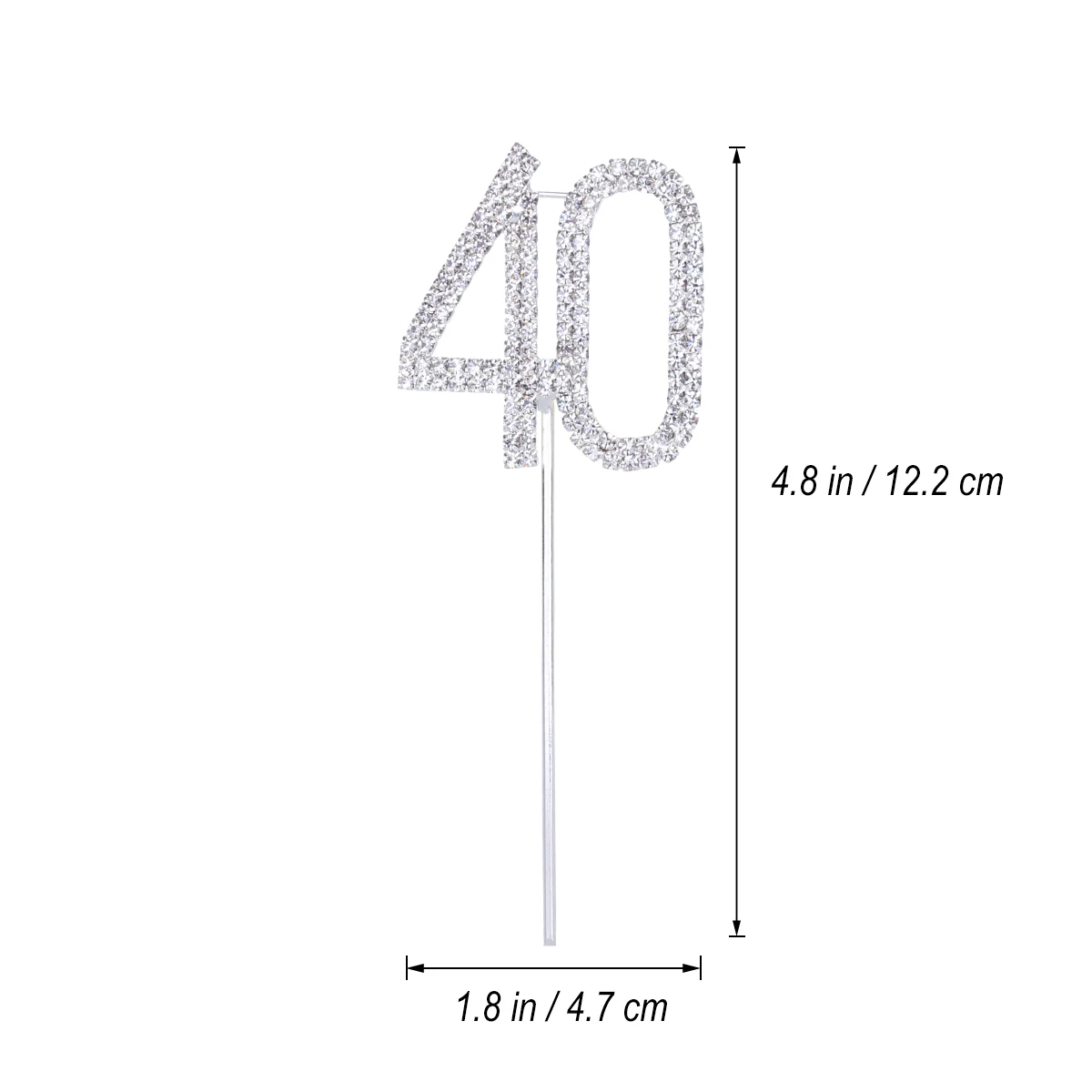 

40th Birthday Cake Toppers Wedding Anniversary Rhinestone Decorations Eco Alloy For Parties Banquets Gatherings