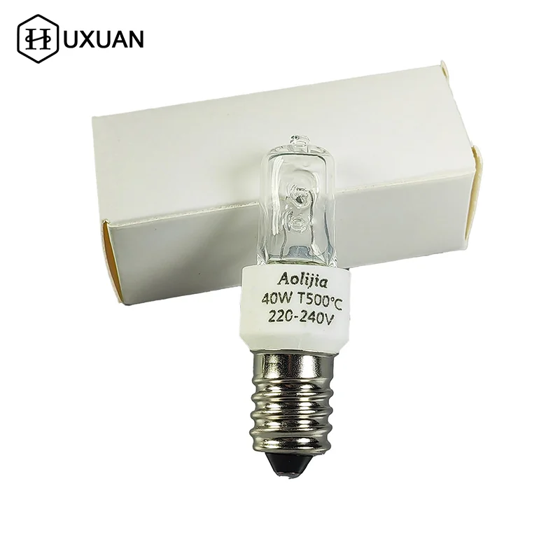 25W/40W E14 Oven Light Bulb 220-240V Safe Halogen Oven Lamp High Temperature 500℃ Resistant Dryer Microwave Light Bulb