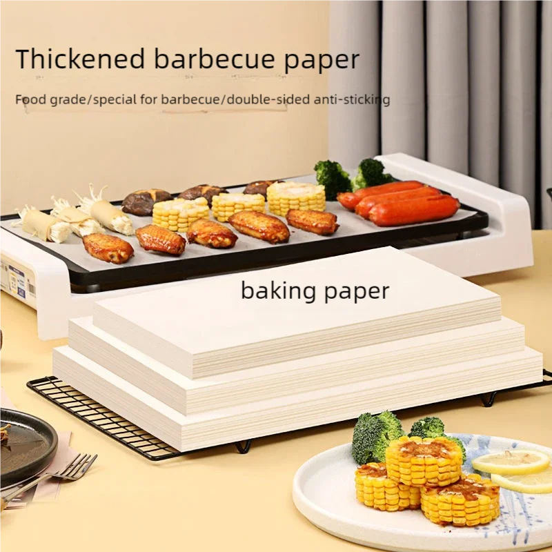 Baking paper 50 pieces of baking paper non-stick pre-cut baking paper baking paper will not curl burning wax paper barbecue pape