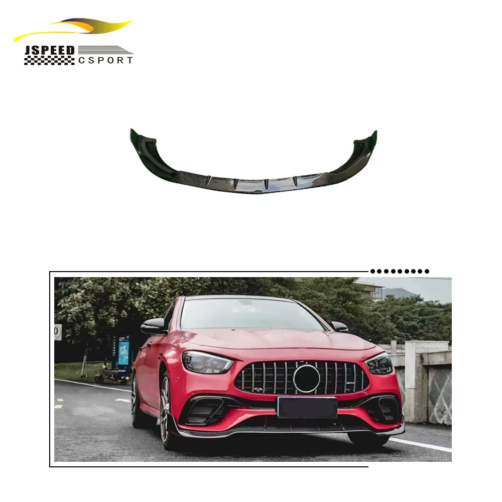 E63 Real Carbon Front Bumper Lip Spoiler for Mercedes Benz W213 2021 2024