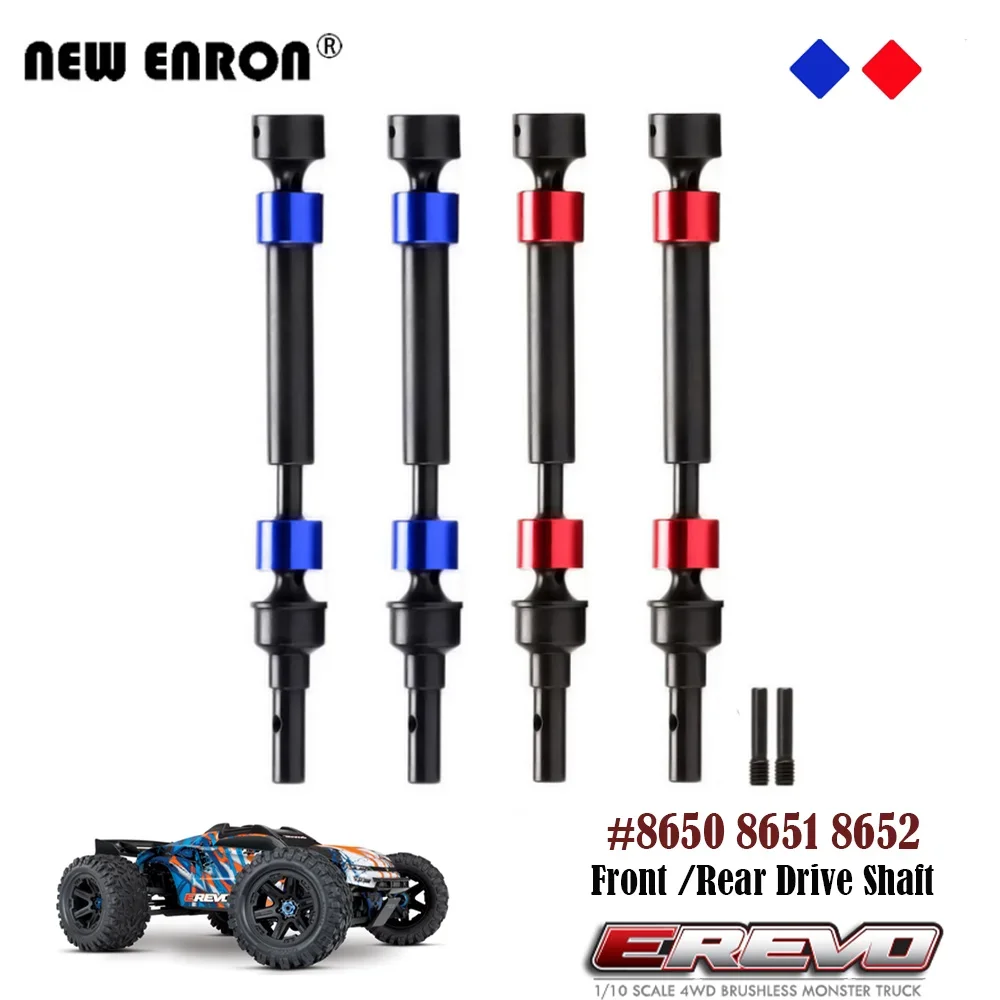 2Pc Hard Splined Steel CVD Front Rear Driveshaft Drive Shafts 8650 8651 8652 For RC Car 1/10 Traxxas E-Revo 2.0 86086-4 ERevo