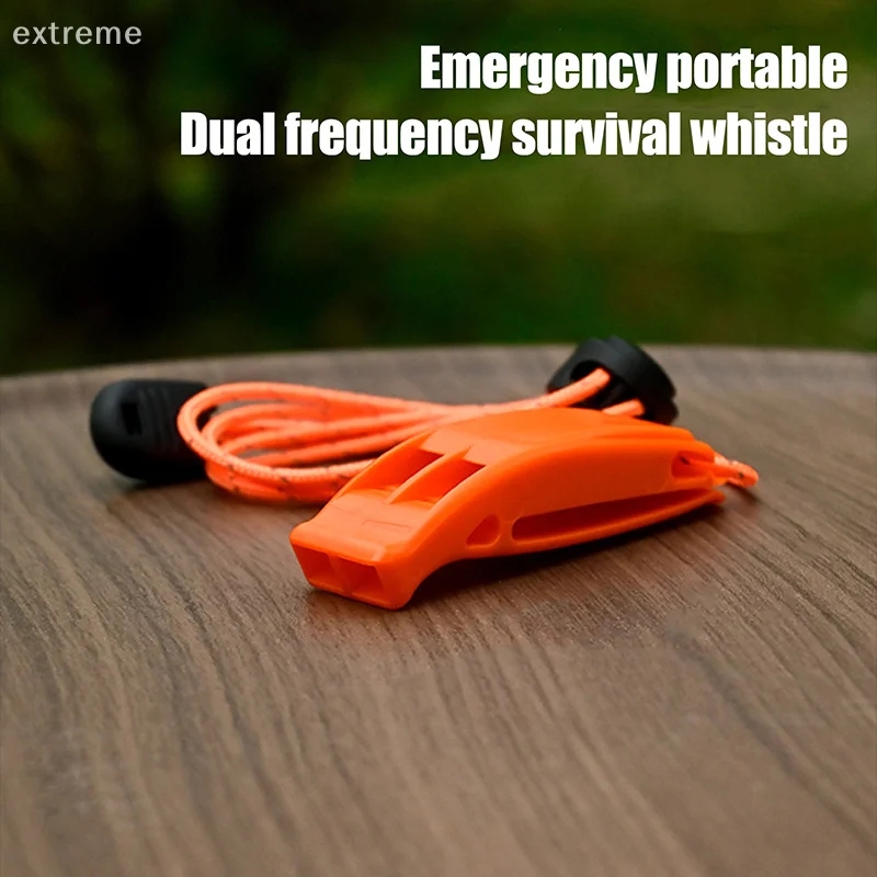 

Portable Sports Emergency Double Pipe Whistle Outdoor Survival Whistle Match Safety Whistles Hiking Rescue Swimming Loud Whistle