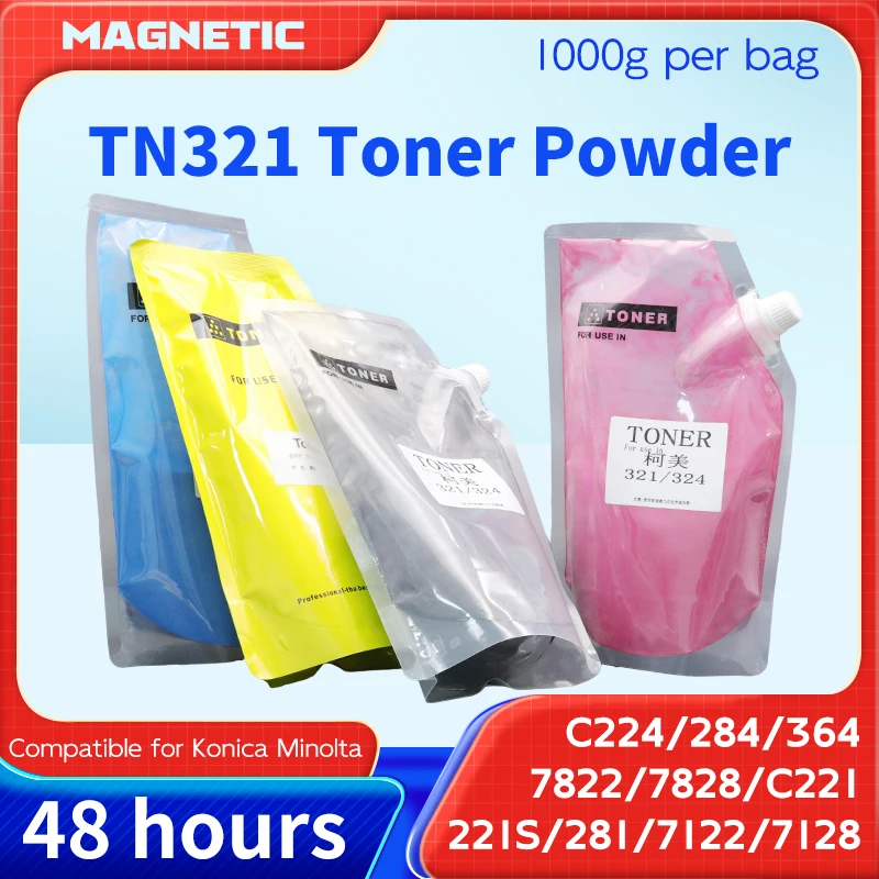 

1000g Refill Toner Powder Compatible For Toner Cartrdidge For Konica Minolta TN321 TN324 C224 284 364 7822 7828 221 554 281 7122