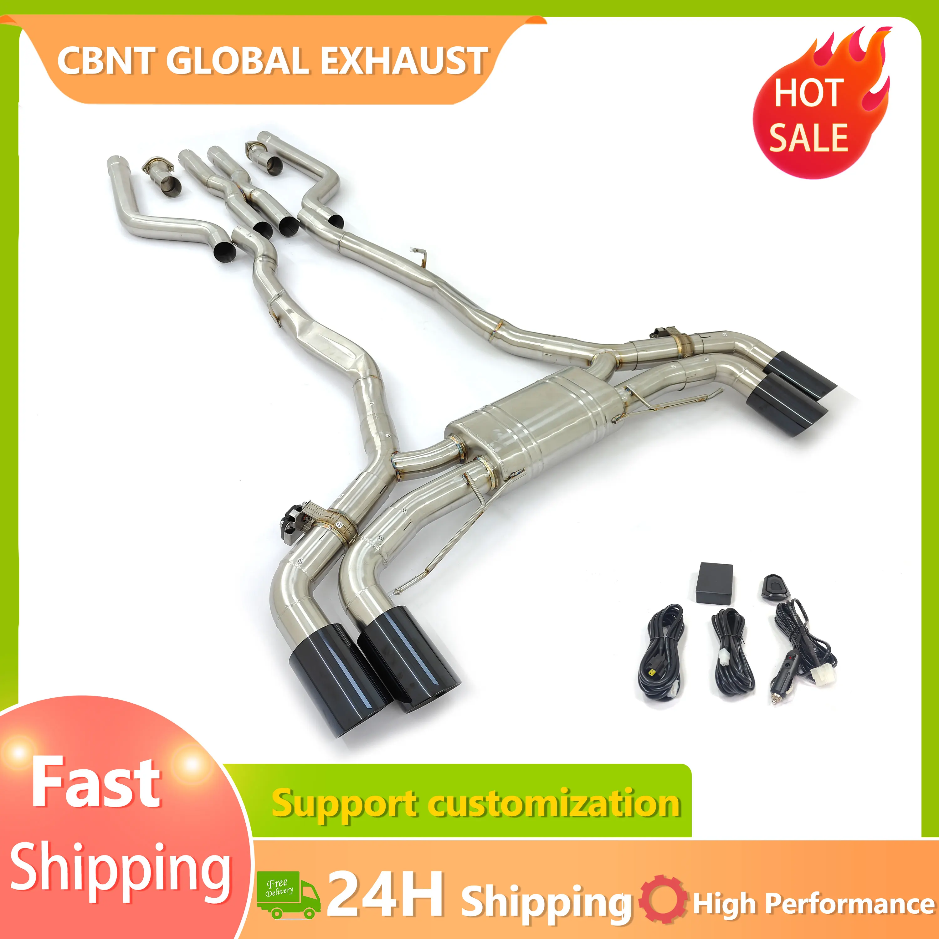 

CBNT for BMW X5M F95 X6M F96 4.4T Exhaust Valvetronic Stainless Steel Muffler Catback Exhaust Pipe with Remote Control IN-STOCK