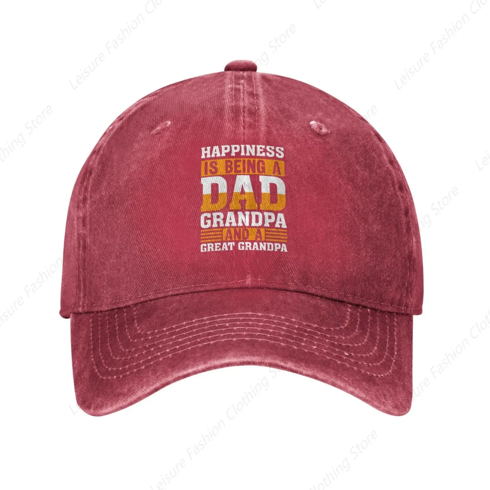 

Happiness Is being A Dad Grandpa and A Great Grandpa Baseball Cap for Men Women Vintage Trucker Hat Golf Hats Dad Caps