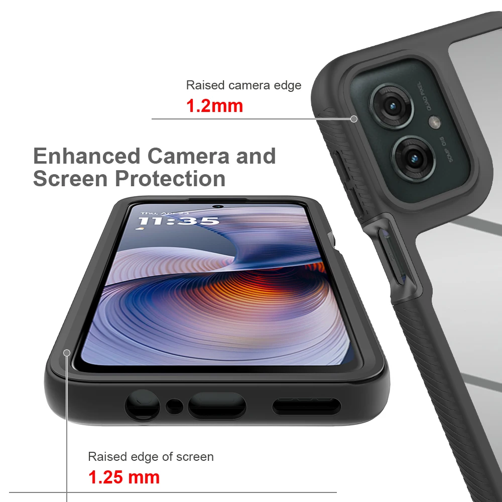 for Moto G55 5G Phone Case, Shockproof Clear Case TPU Bumper Rugged Cover For Motorola Moto G35 5G Protective Case