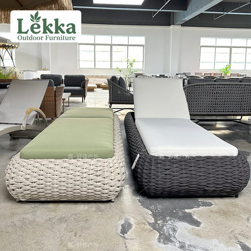 

Factory Direct Sales Outdoor Bed Villa Poolside Deck Chair B & B Hotel Outdoor Leisure Rattan Beach Chair Customization