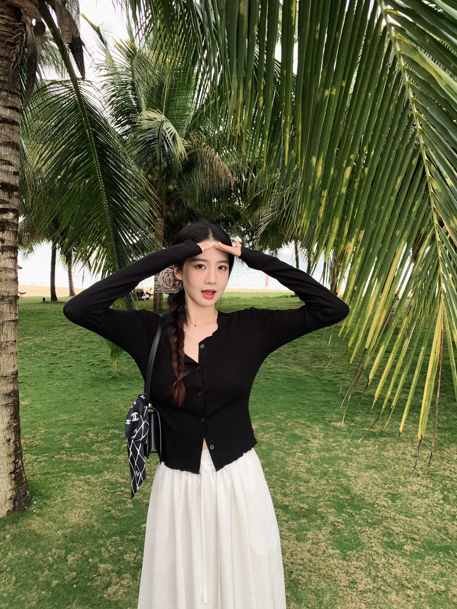 

Romantic Relaxation Lenzing Knitted Sweater Sun Protection Small Cardigan Outerwear round Ne Long Sve Loose Fit Knitted Top