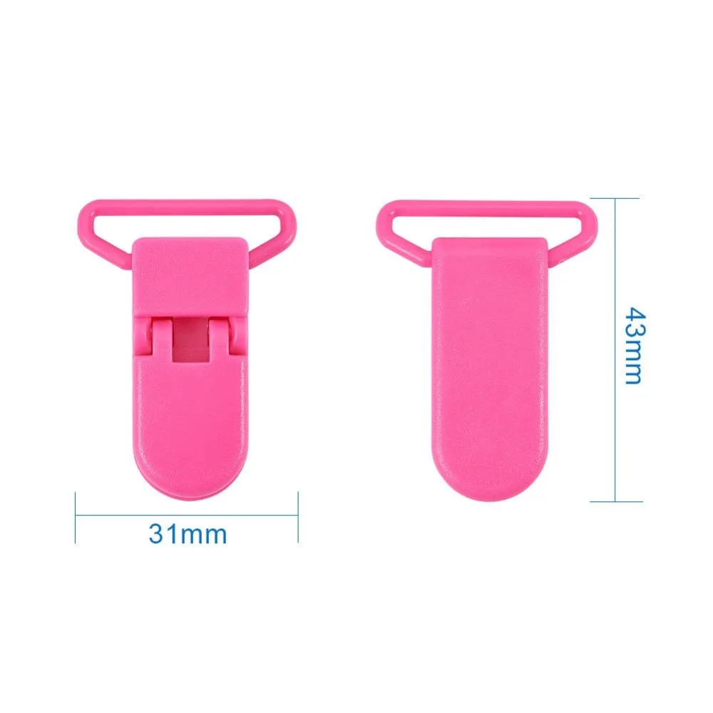 80 PCS 20 Color Plastic Pacifier Suspender Clips Holder for Dummy Soothe Teething Ring Leash Bib Snap Holder Clip Snap